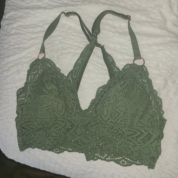 Aerie Green Lace Bralette XS - Picture 1 of 3